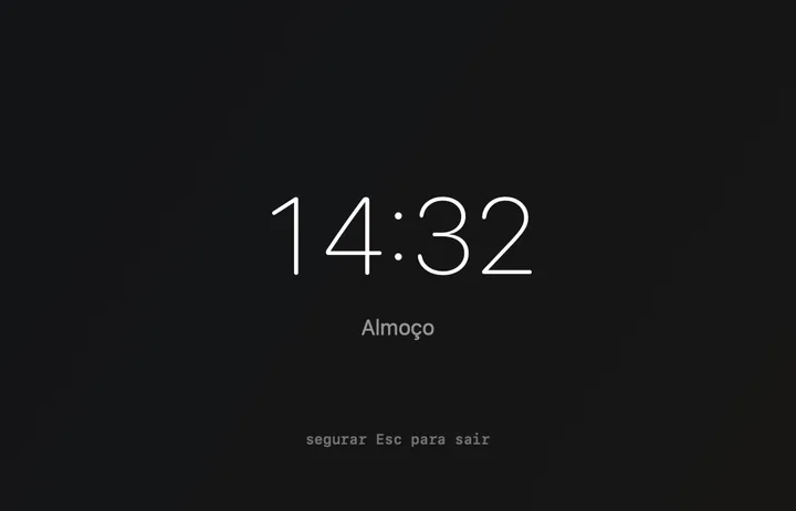 Aviso de descanso chegando antes do bloqueio de tela